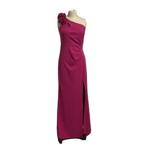 SLNY Hot Pink One Shoulder Women Evening Dress Size 4